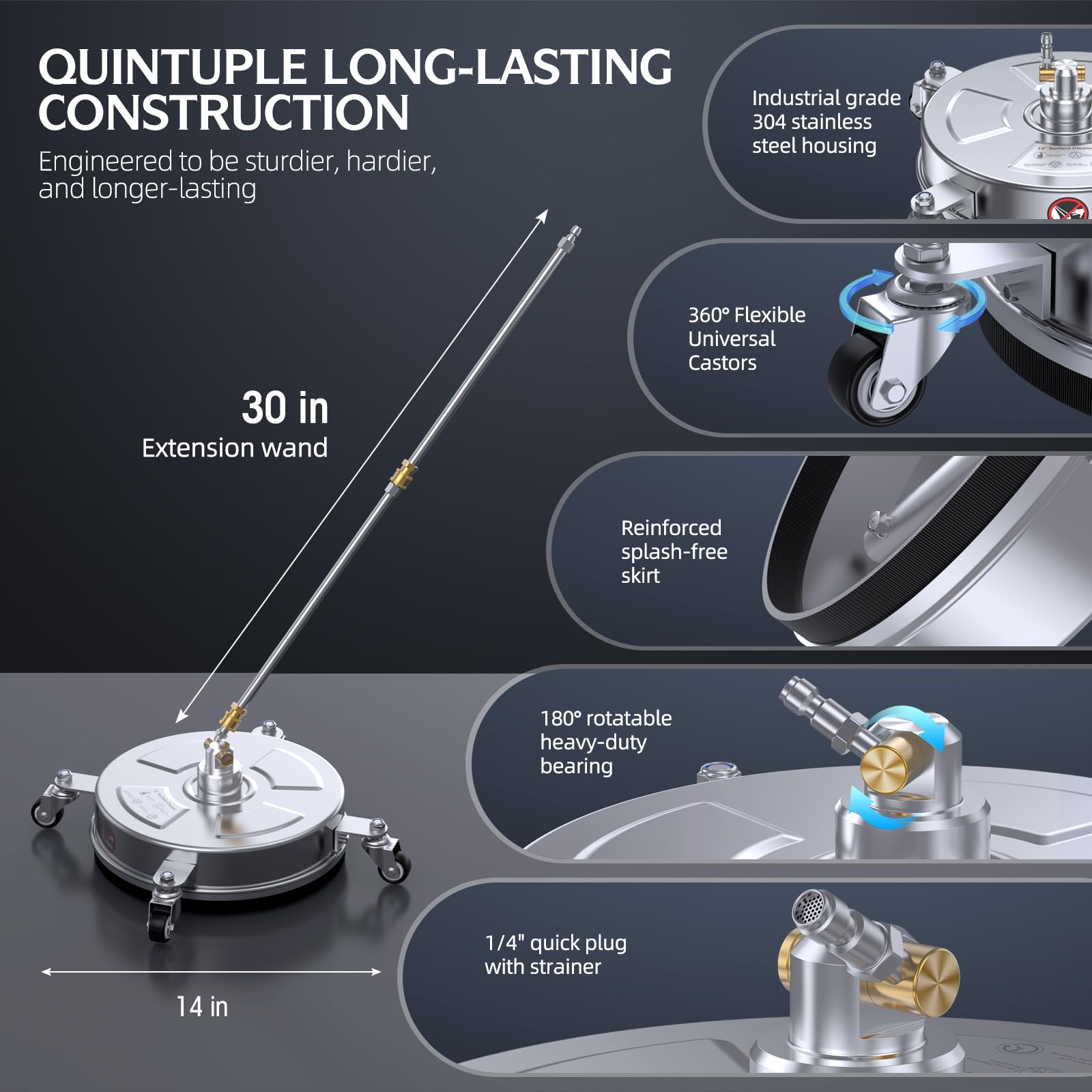 RURRBOOB four universal wheels for smooth maneuverability