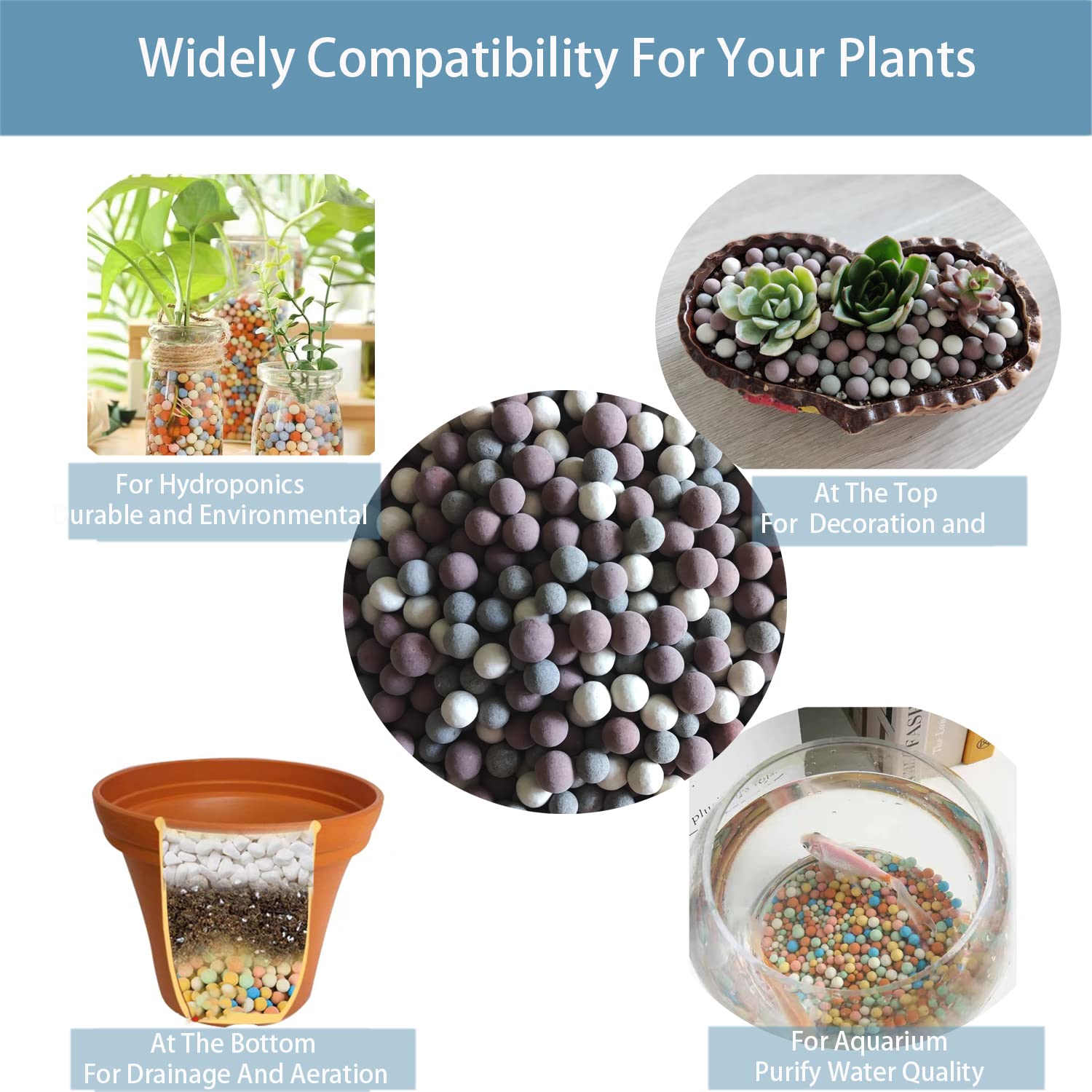 Rurtsva hydroponics leca balls support aeration and water retention.