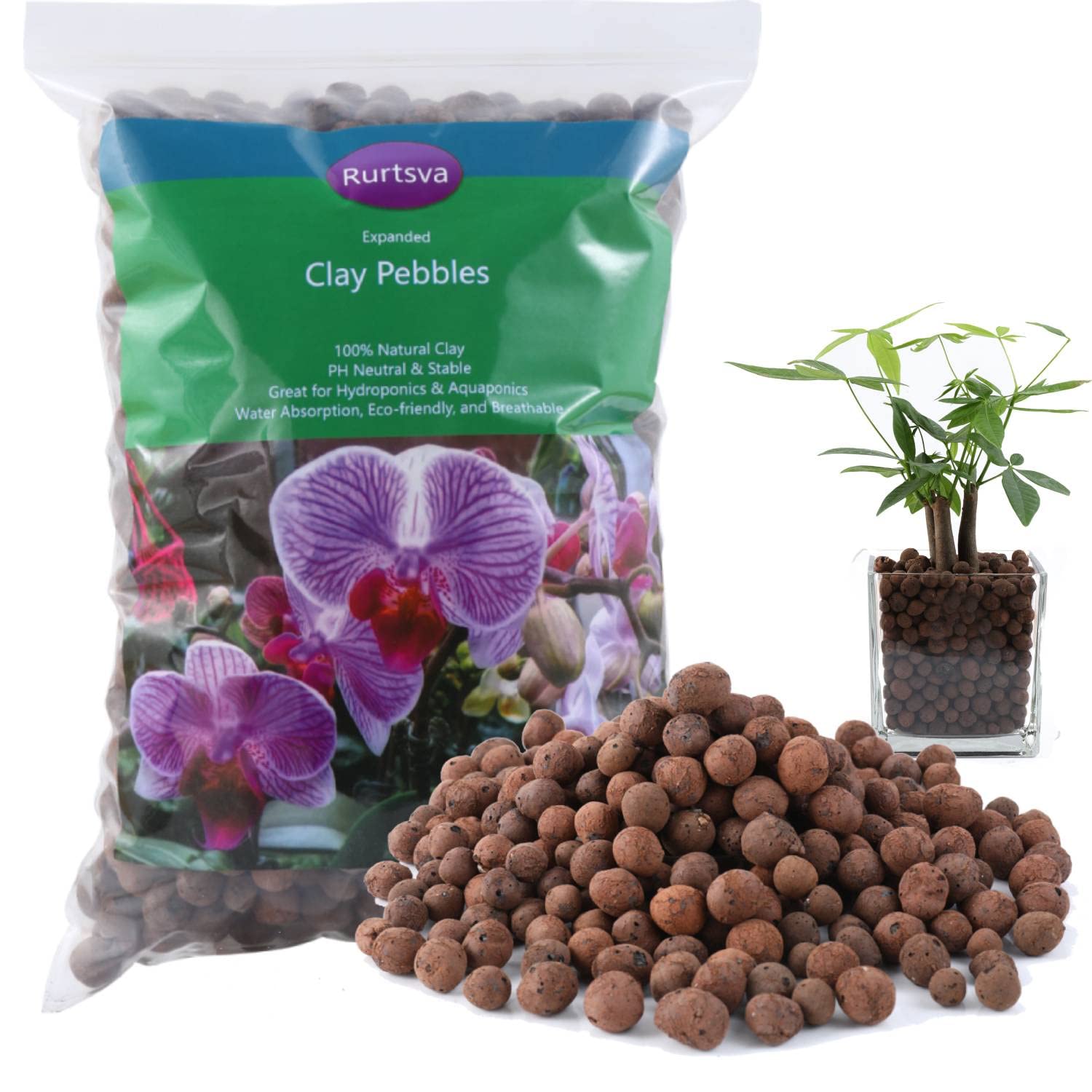 Rurtsva Leca balls in a pot improve drainage and air circulation.