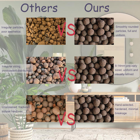 Rurtsva LECA balls bottom drainage layer aiding root health