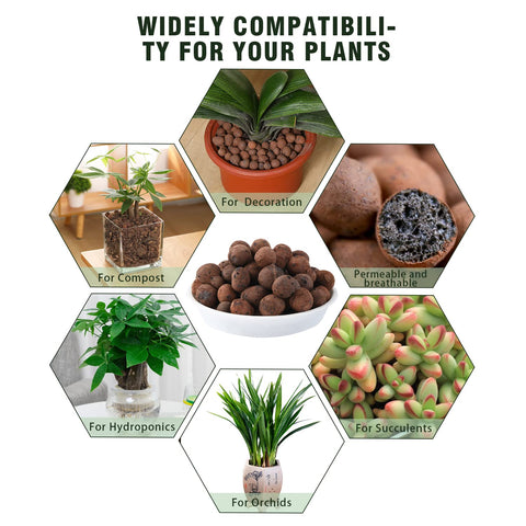 Rurtsva leca pebbles decorative top layer for indoor plants and gardens