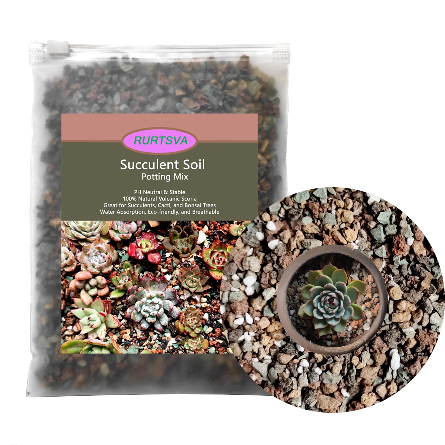 Rurtsva mixed lava rocks soil, improves drainage and air flow for indoor plants