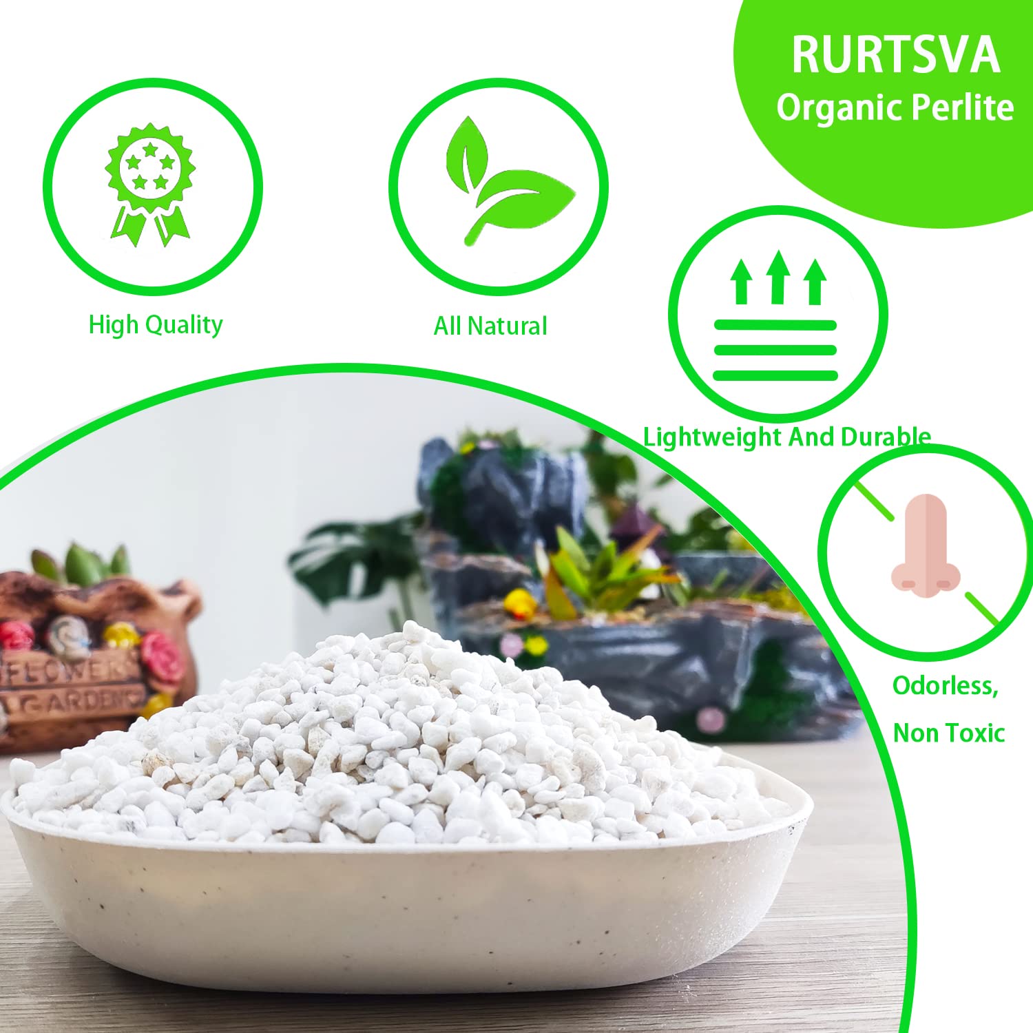 Rurtsva Perlite granules improving soil porosity for healthier roots