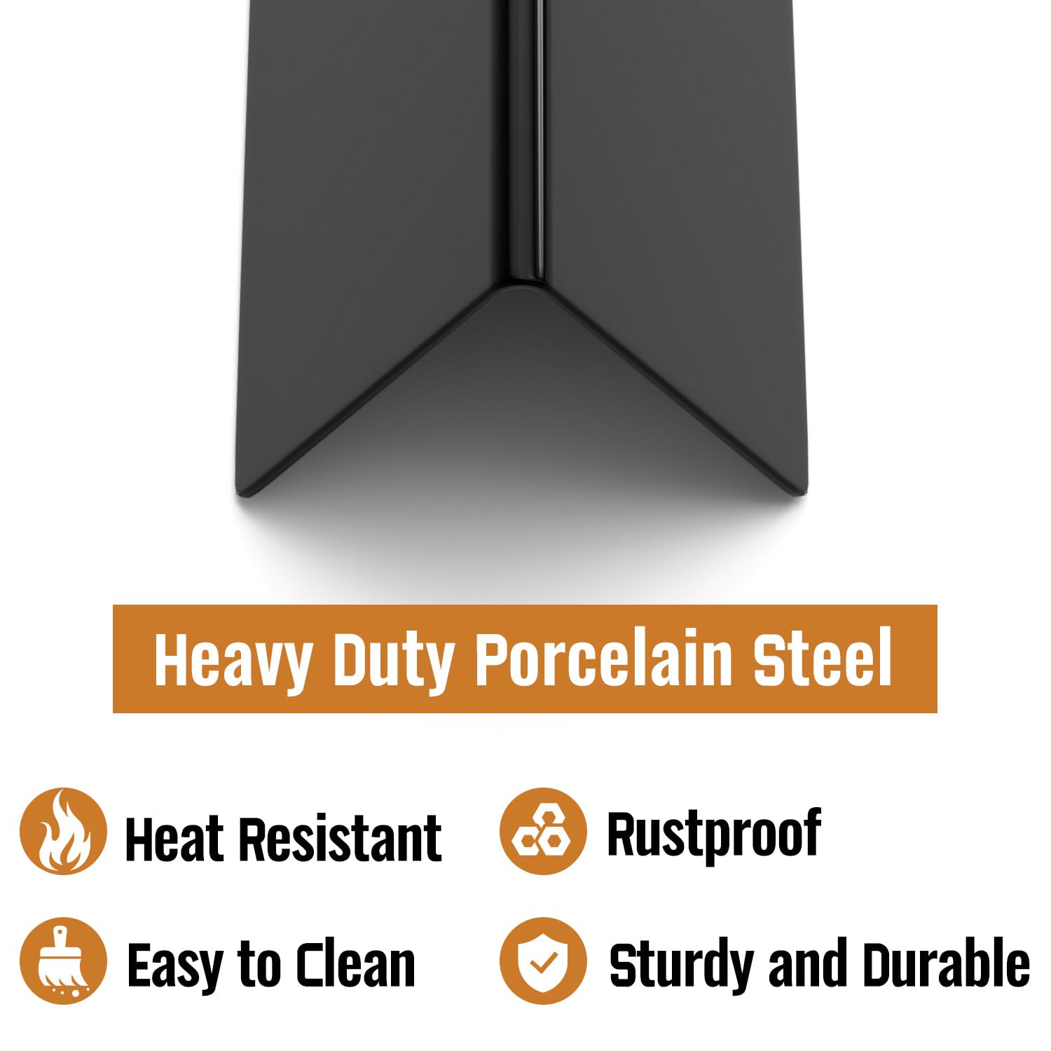 Rushare 7635 flavorizer bars porcelain-enameled steel resists rust for longevity.