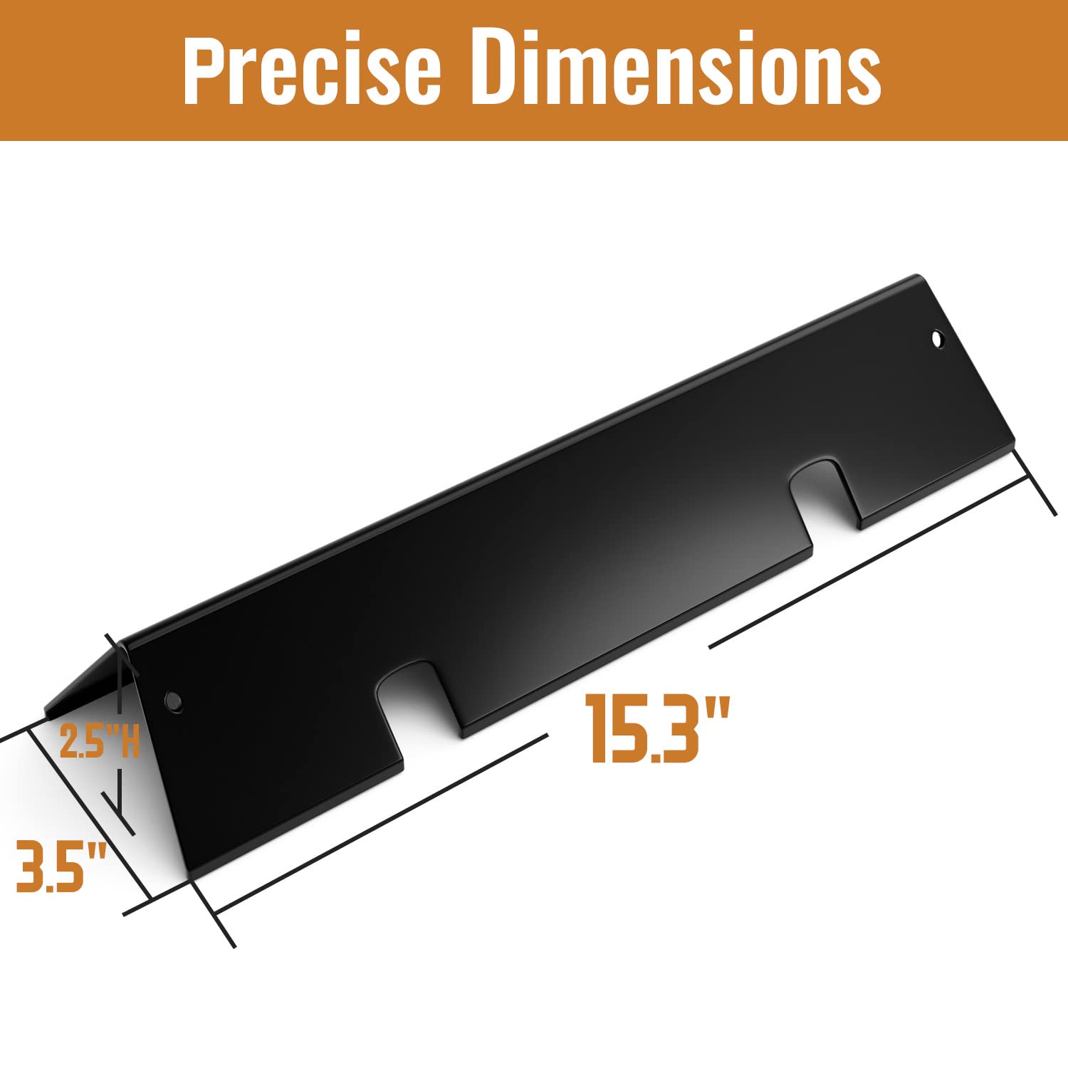 Rushare 7635 front-view flavorizer bars shown as a replacement option for Weber Spirit 2 grills.