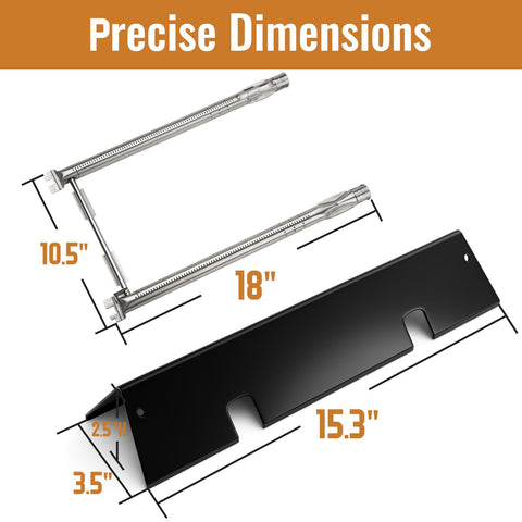 Rushare burner tubes for Weber Spirit II 200 Series provide reliable heat and durability