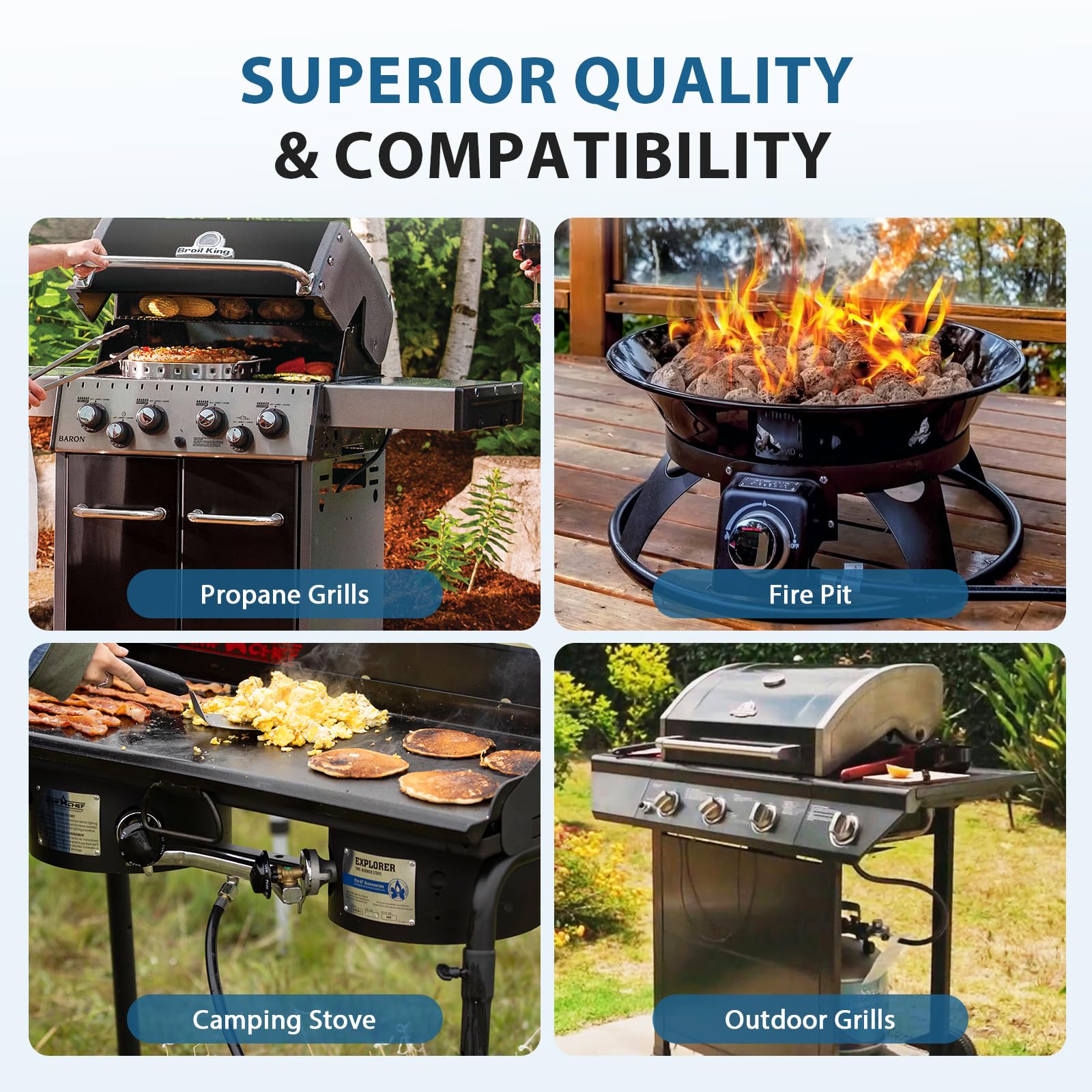 Rushare tool-free installation for quick setup with grills.