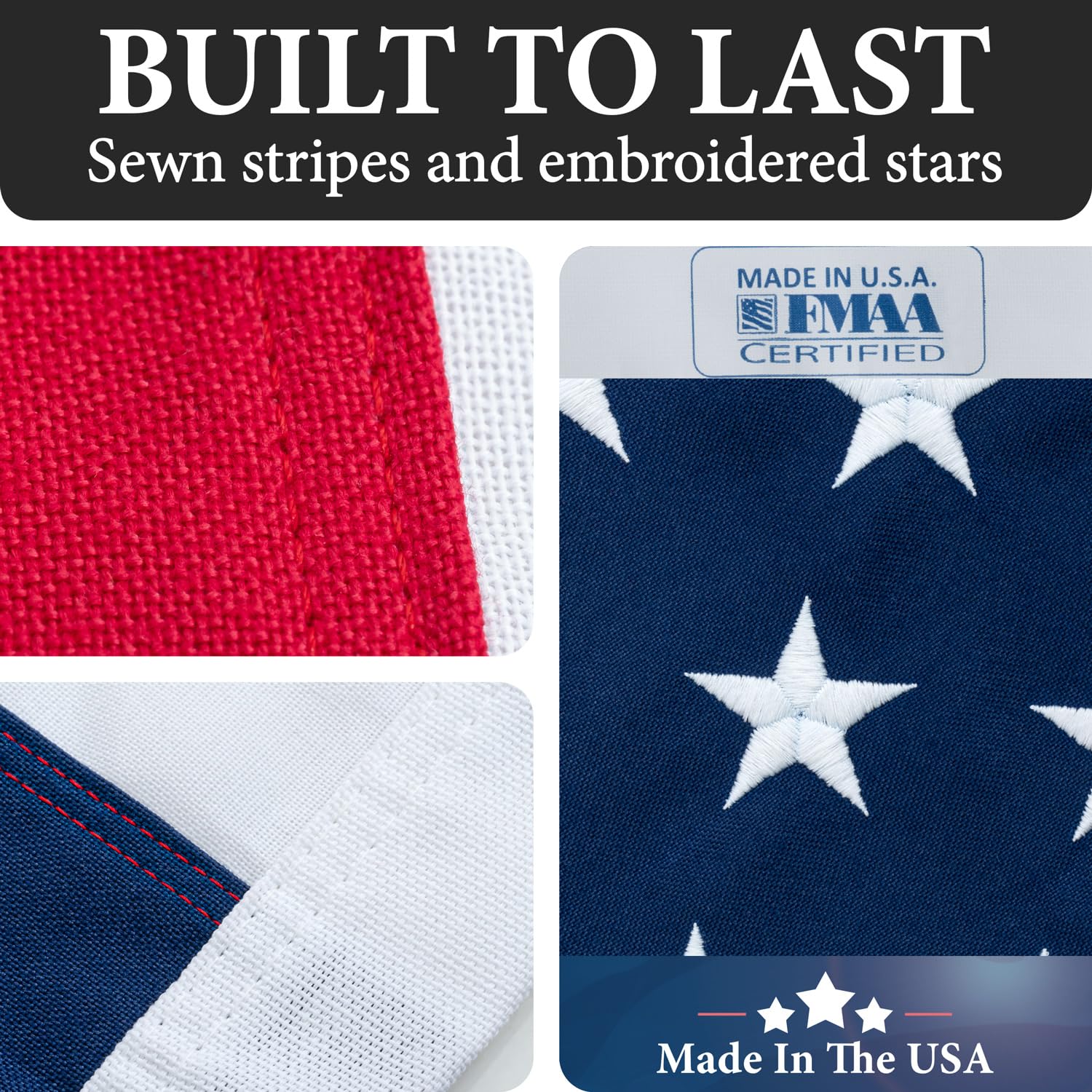 Rushmore Rose USA embroidered stars detail highlights craftsmanship.