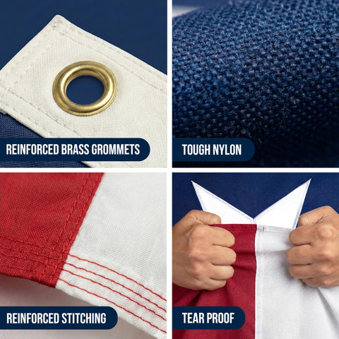 Rushmore Rose sewn Texas flag designed for long-lasting outdoor use.