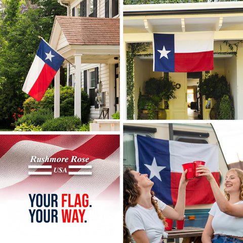 Rushmore Rose outdoor Texas flag makes a thoughtful veteran or patriot gift.