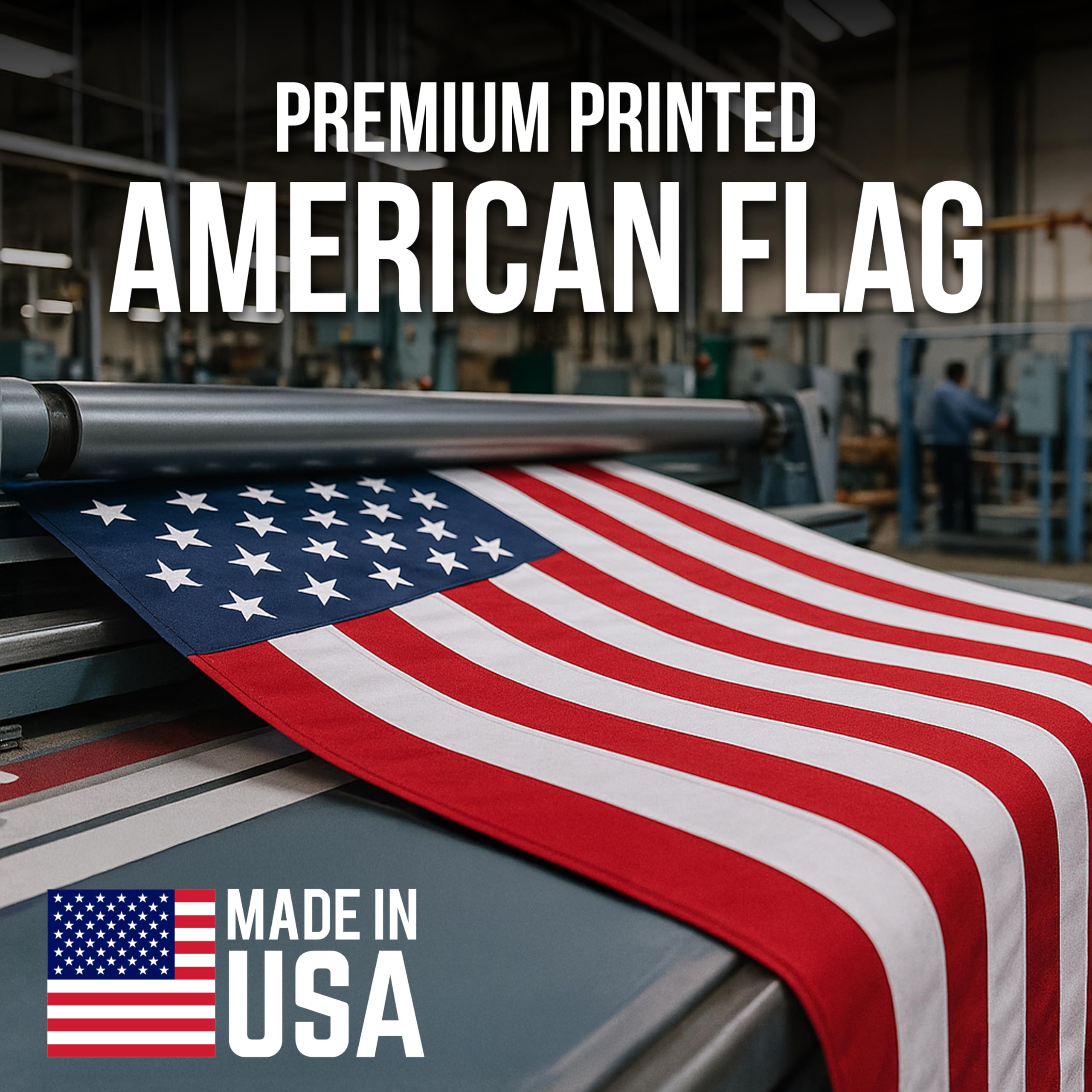 Rushmore Rose USA flag with brass grommets for secure mounting on any pole.