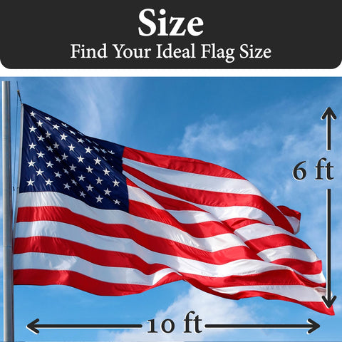 Rushmore Rose USA flag featuring quadruple-stitched fly hem for long-lasting use