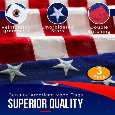 Rushmore Rose USA flag sewn-stripes detail emphasizes precision sewing and longevity
