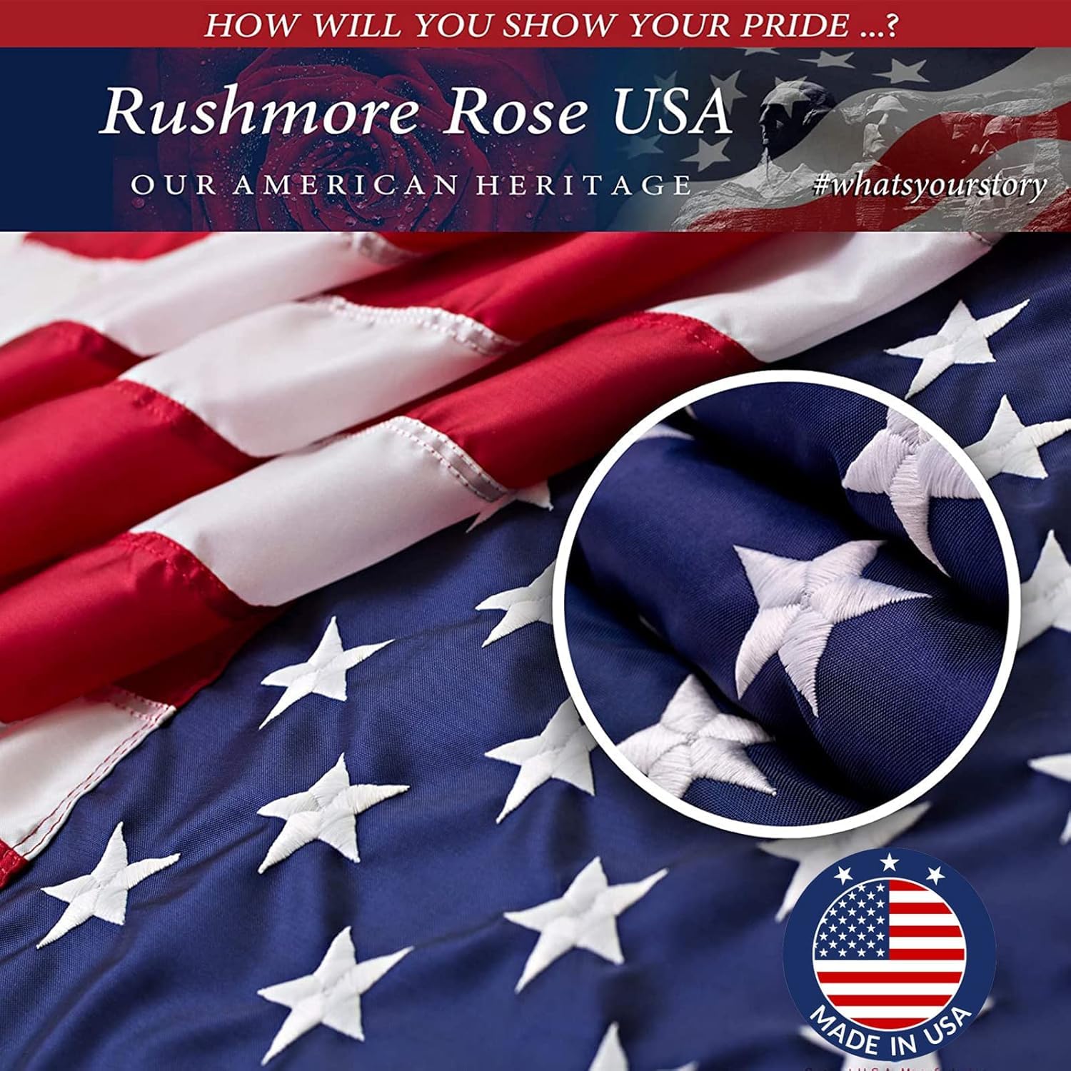 Rushmore Rose USA made-in-USA fabric close-up quality