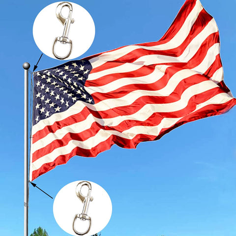 RUSON 3.5-inch swivel hooks ready for easy flag mounting
