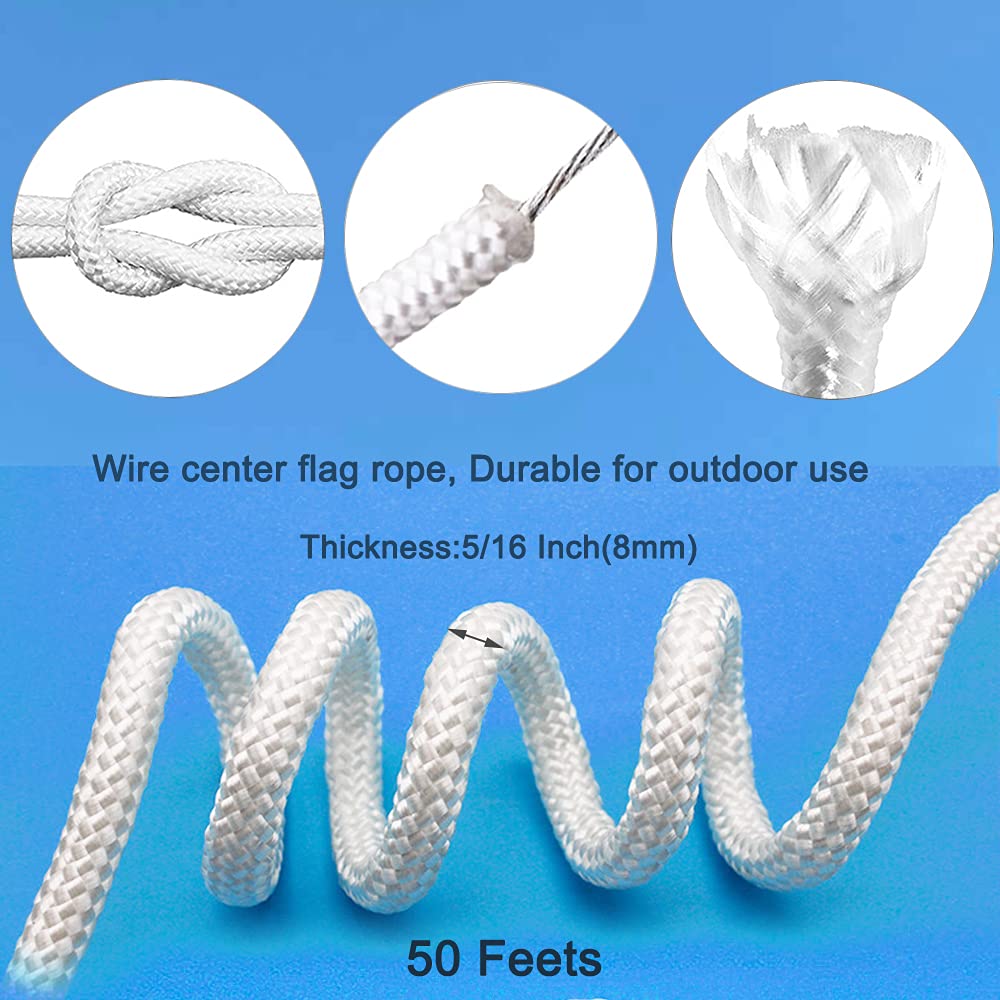 RUSON steel-centred flag rope close-up showing durability