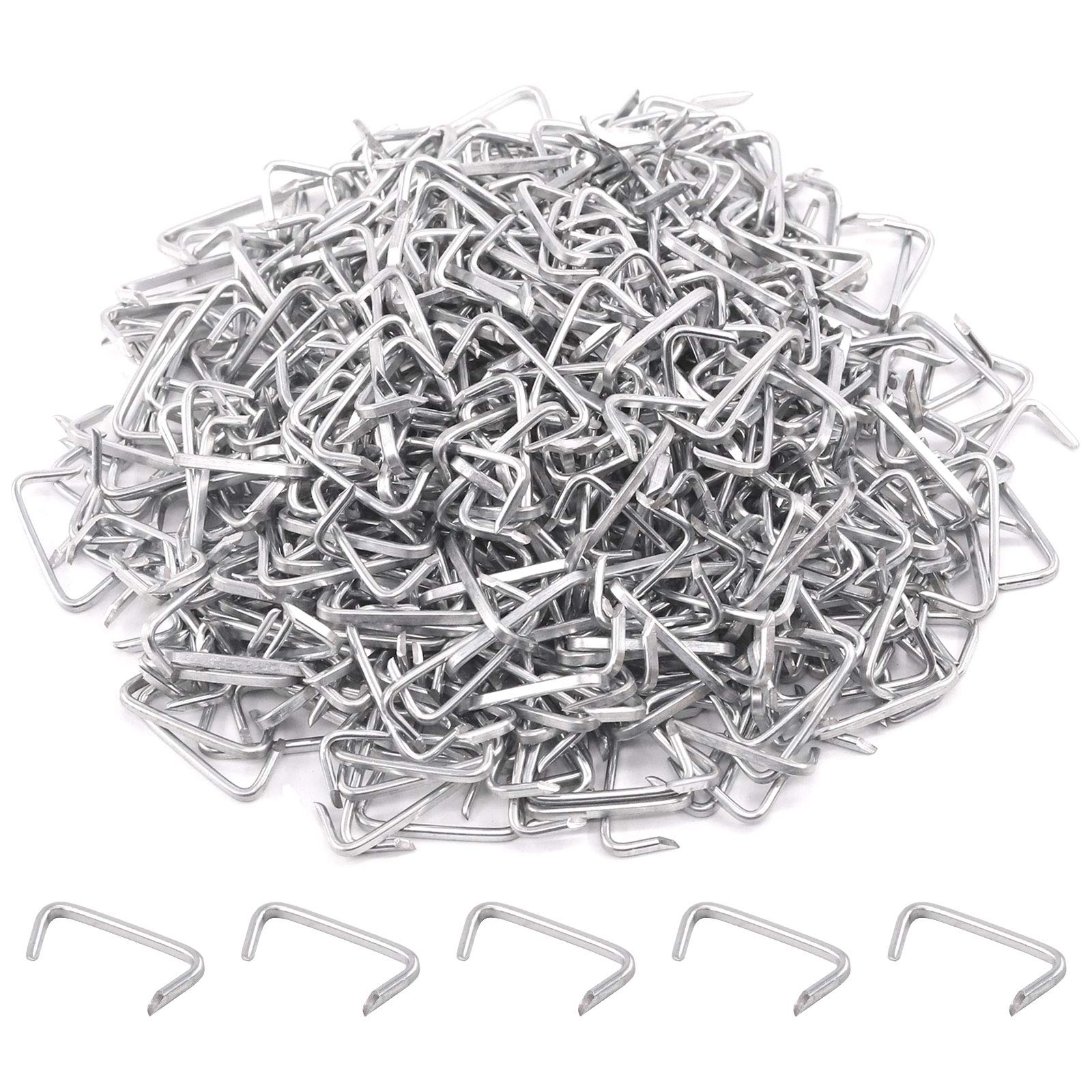 Rustark hog rings galvanized finish, 3/4-inch size for durable upholstery and fencing applications.