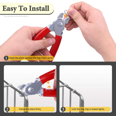 Rustark hog rings used to repair car seat covers and upholstery