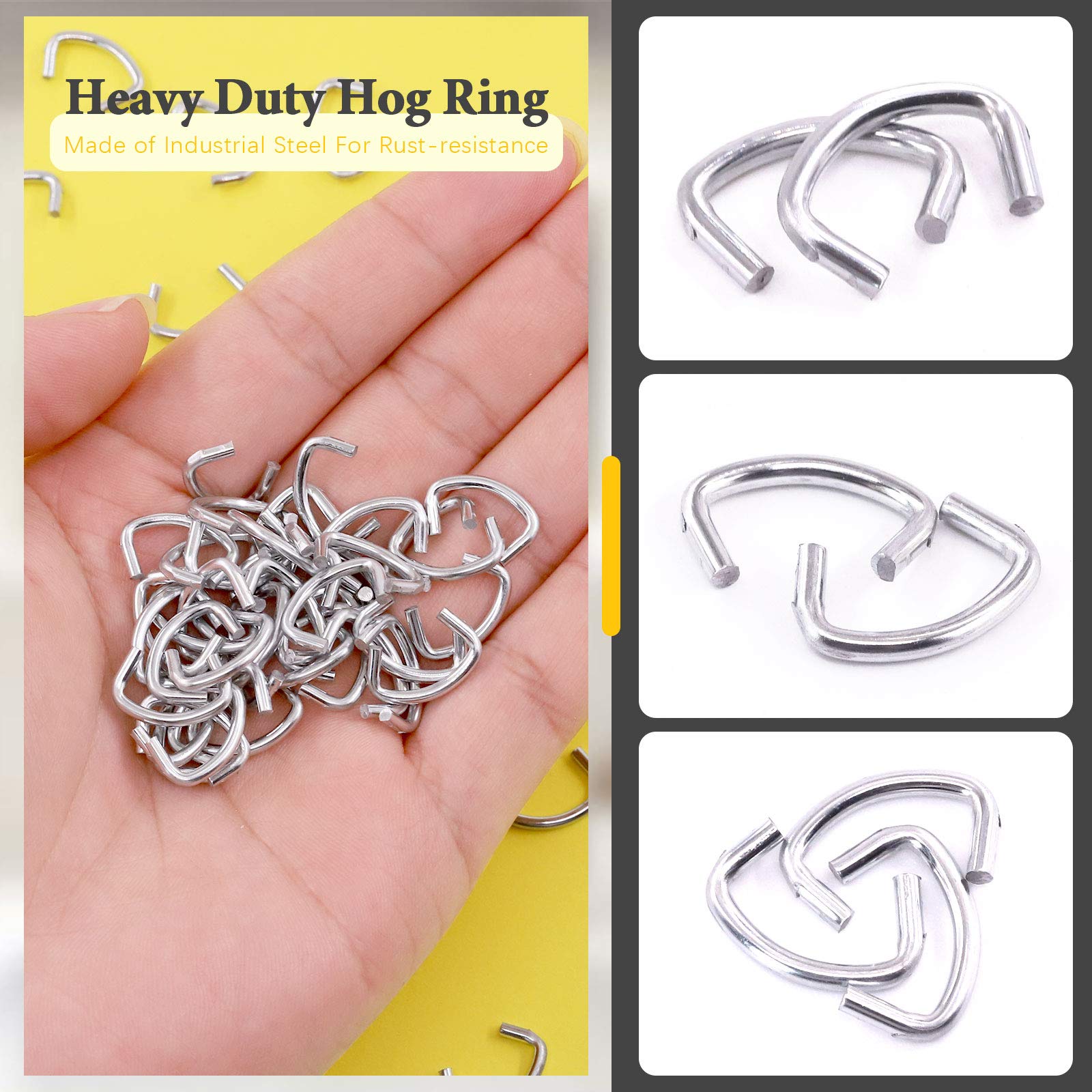 Rustark galvanized steel hog rings 1/2 inch sturdy metal