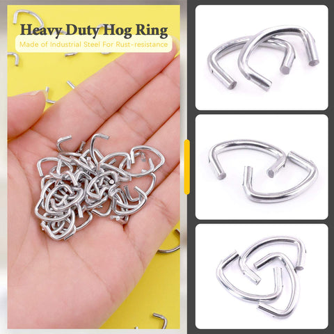 Rustark galvanized steel hog rings 1/2 inch sturdy metal