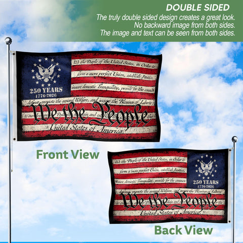 RustField Co 250th anniversary flag showcases bold colors for special occasions.