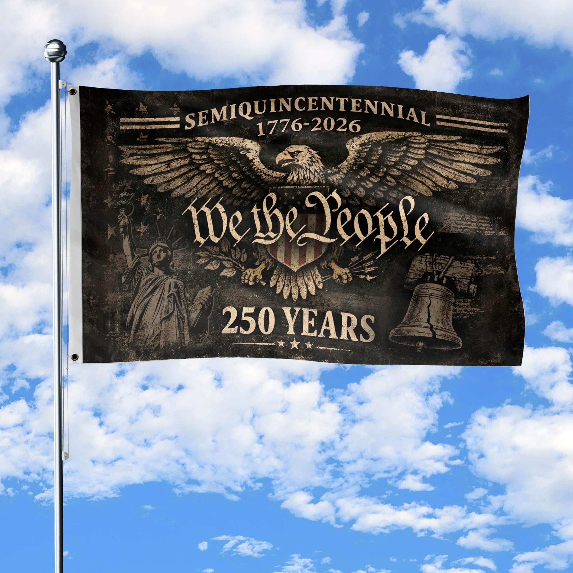 RustField Co. 250th flag double-sided print for outdoor viewing