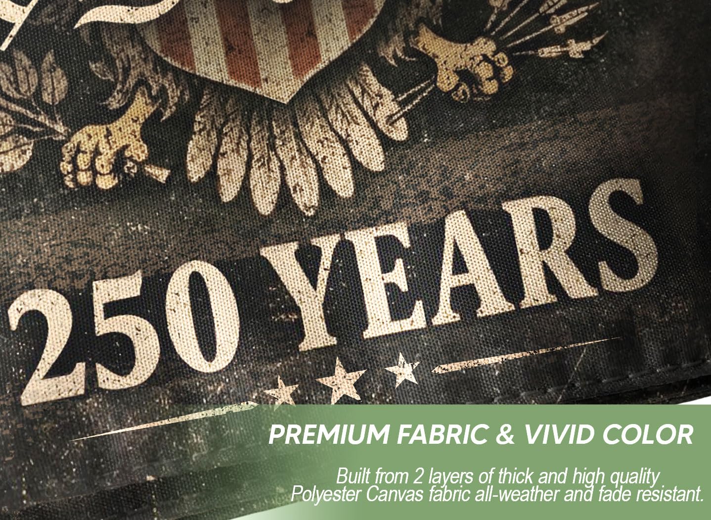 RustField Co. 250th flag durable polyester for year-round outdoor use