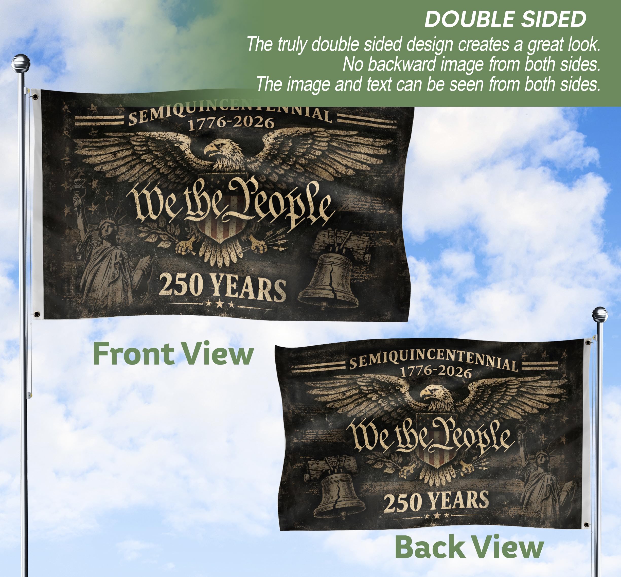 RustField Co. 250th flag patriotic banner for special occasions