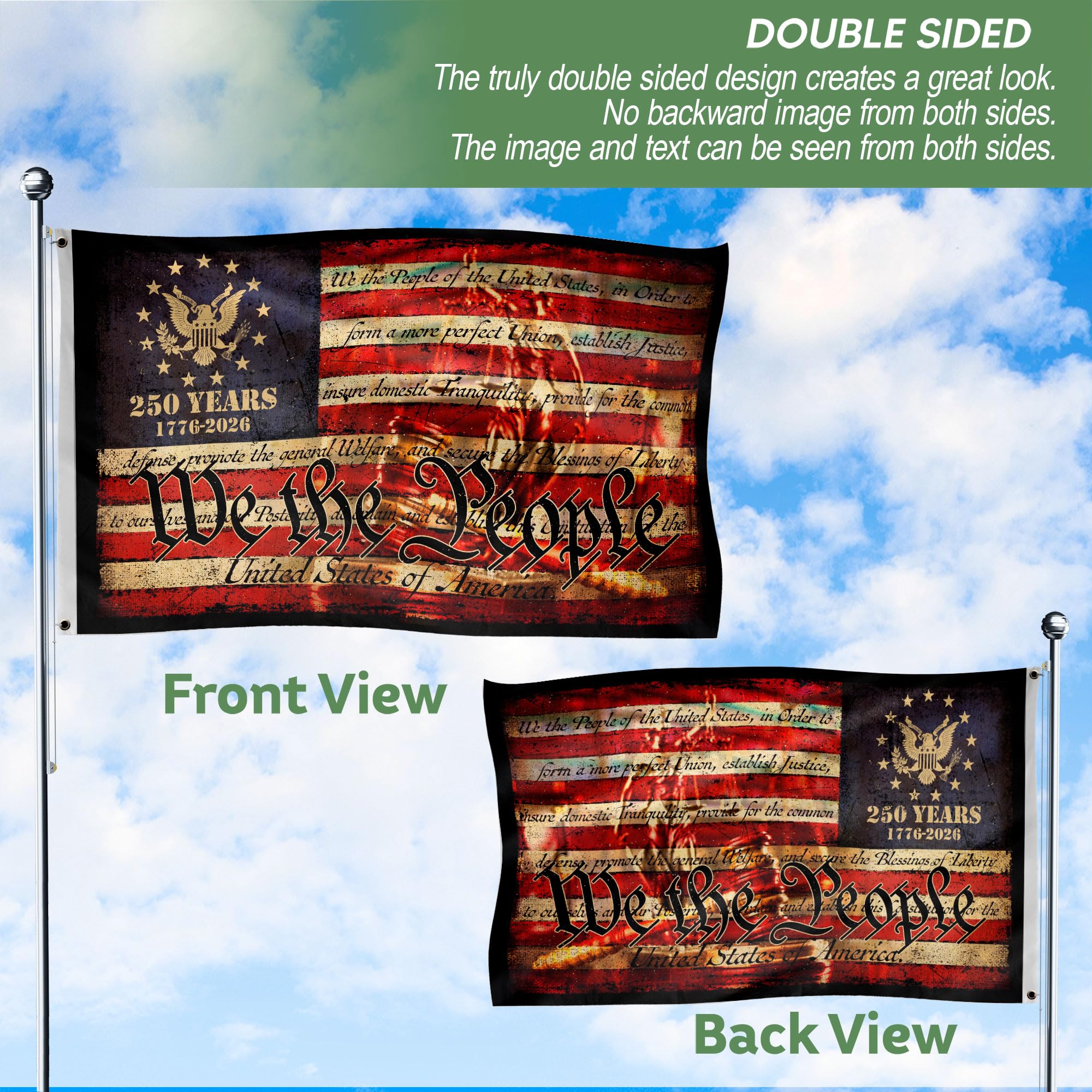 RustField Co 3x5 ft flag, easy to hang indoors or outdoors.