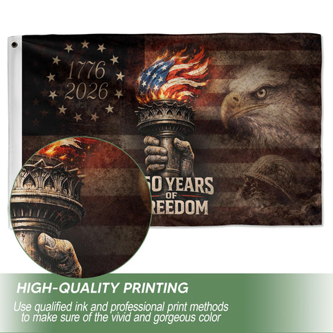 RustField Co Eagles flag with two-sided printing, clear visuals from every angle.