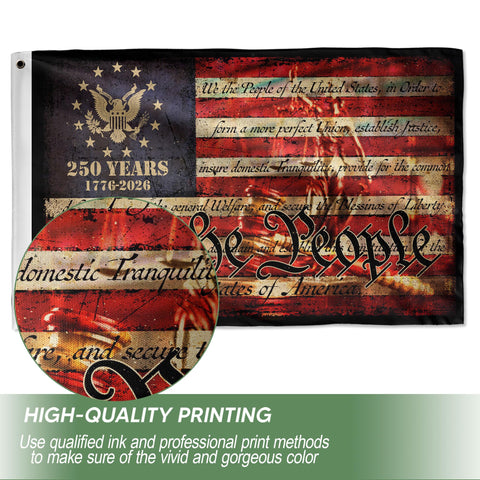 RustField Co flag in long-lasting polyester, weather-resistant and colorfast for year-round use.
