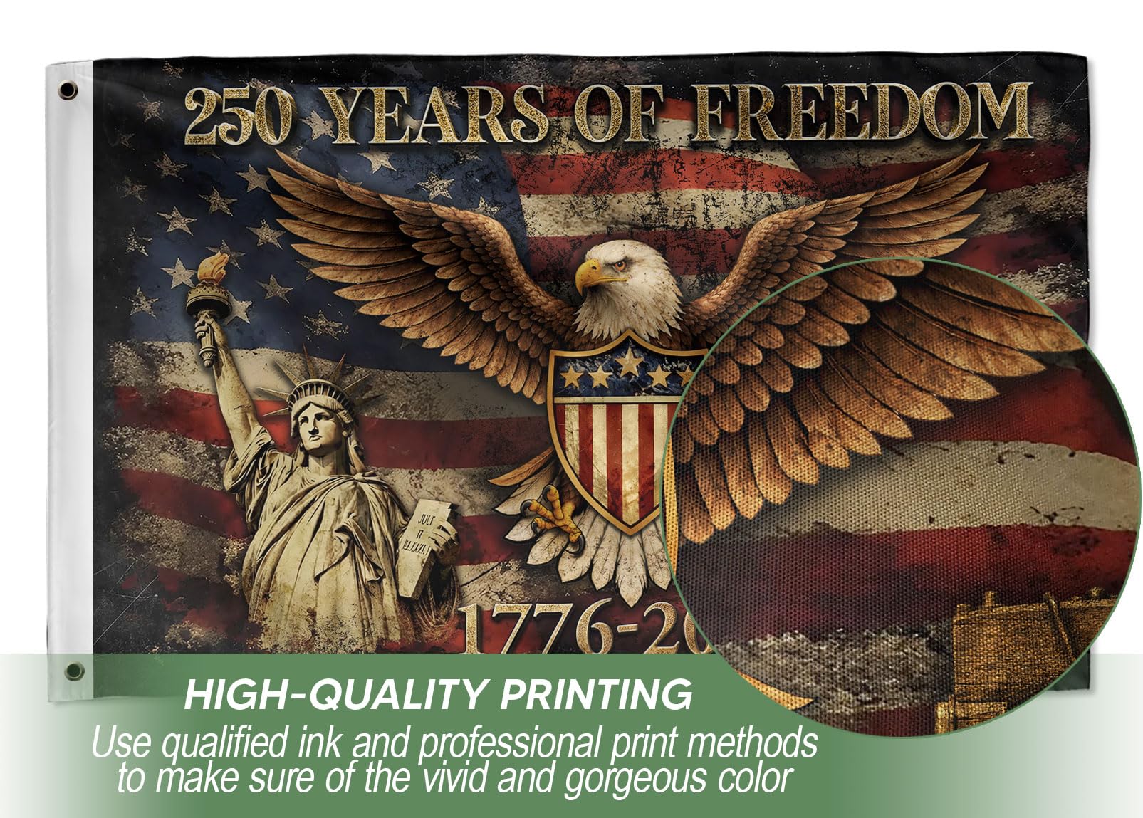 RustField Co outdoor patriotic flag 3x5ft suitable for yard display