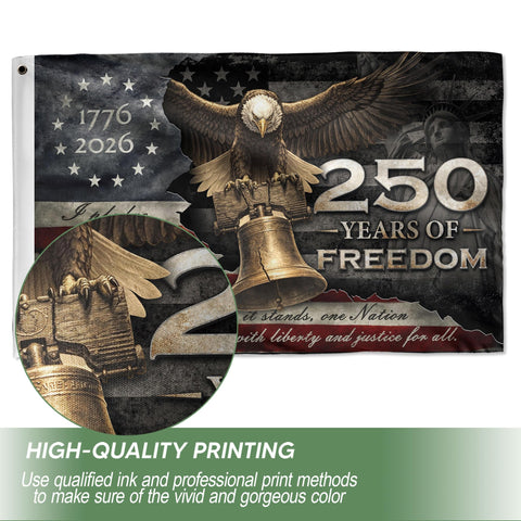 RustField Co. two-sided design flag for clear visibility from any angle