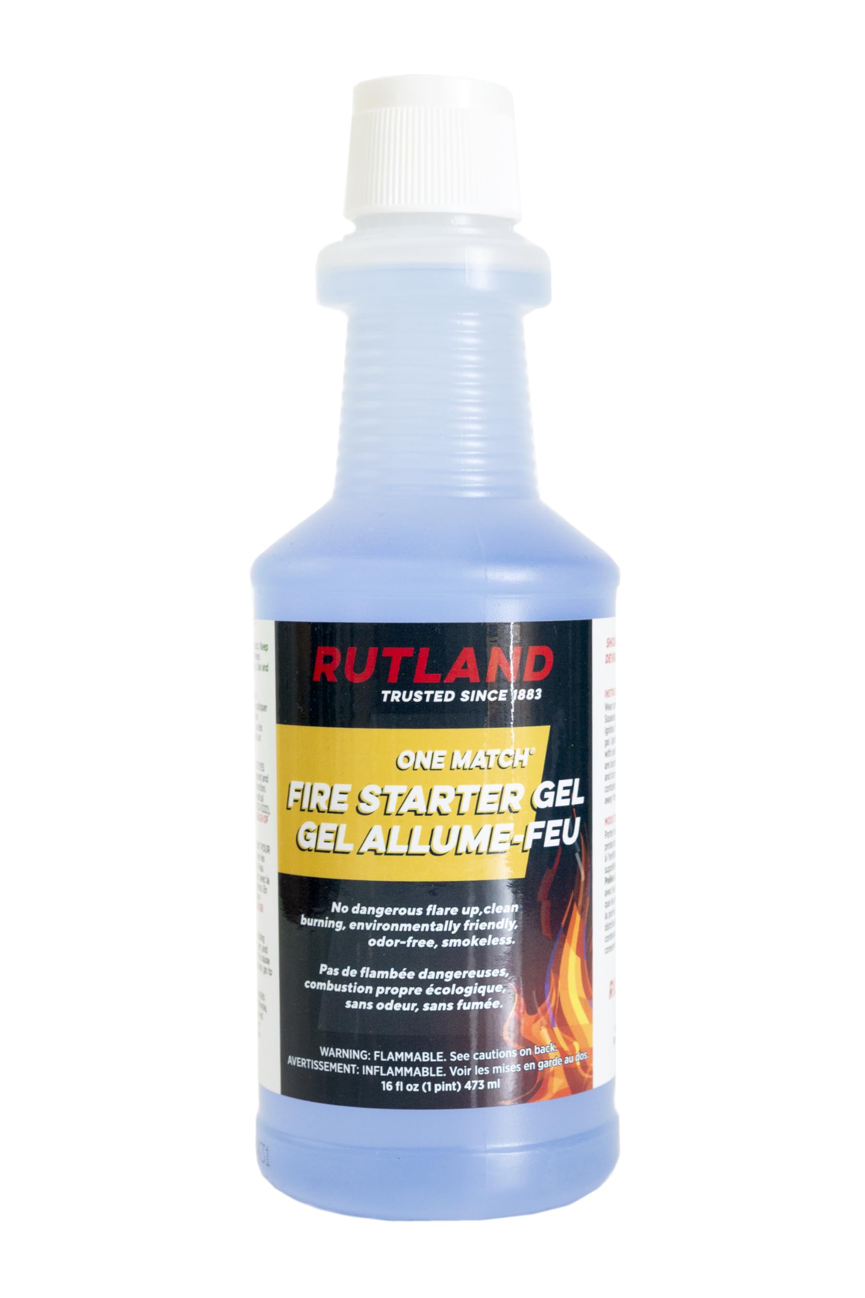 Rutland One Match Gel Fire Starter bottle ready for smokeless lighting