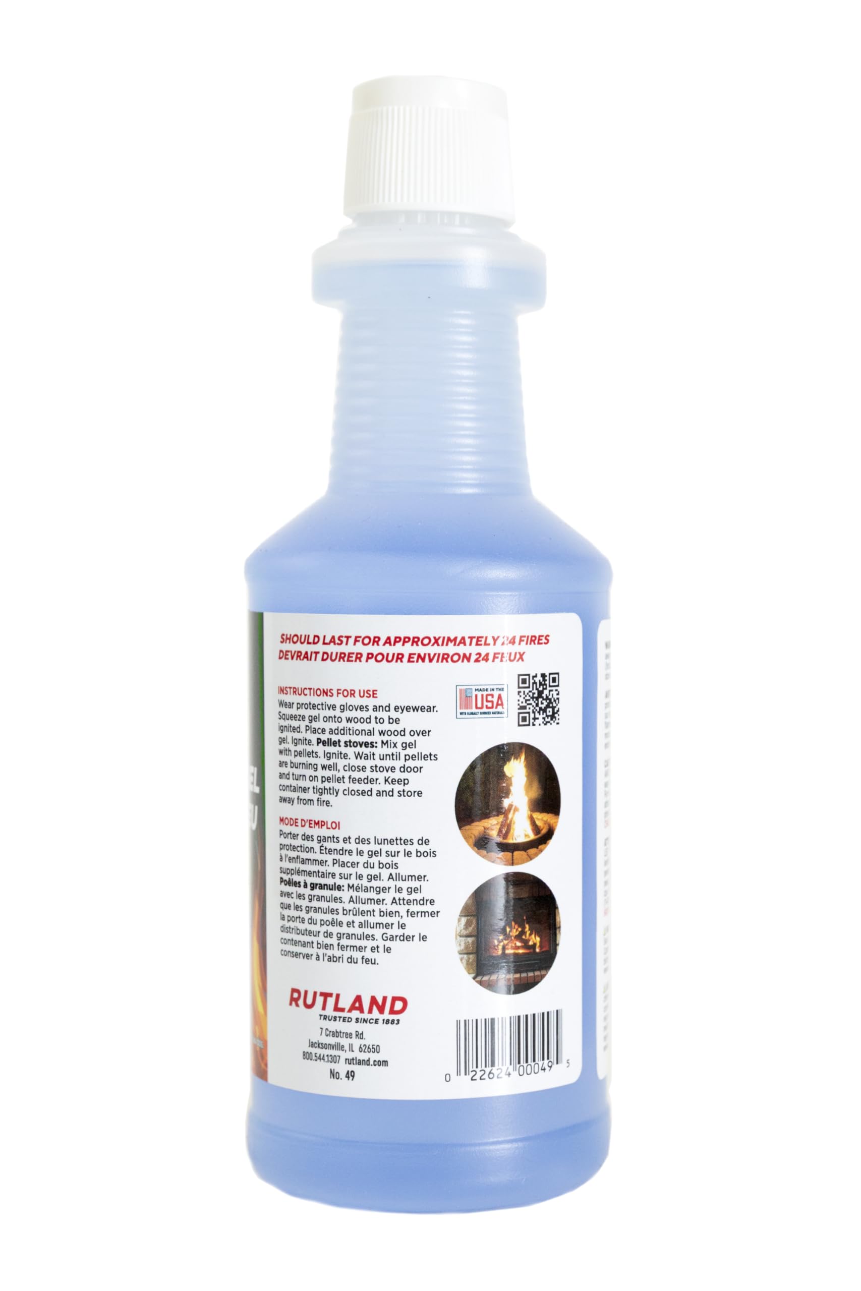 Rutland One Match Gel Fire Starter pour spout enables controlled lighting