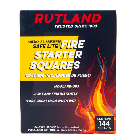 Rutland Safe Lite Fire Starter Squares help you light grill coals quickly.