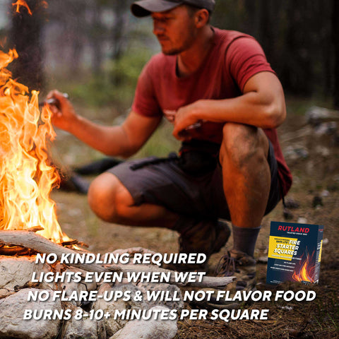 Rutland Safe Lite Fire Starter Squares ignite wood pellet stoves easily.