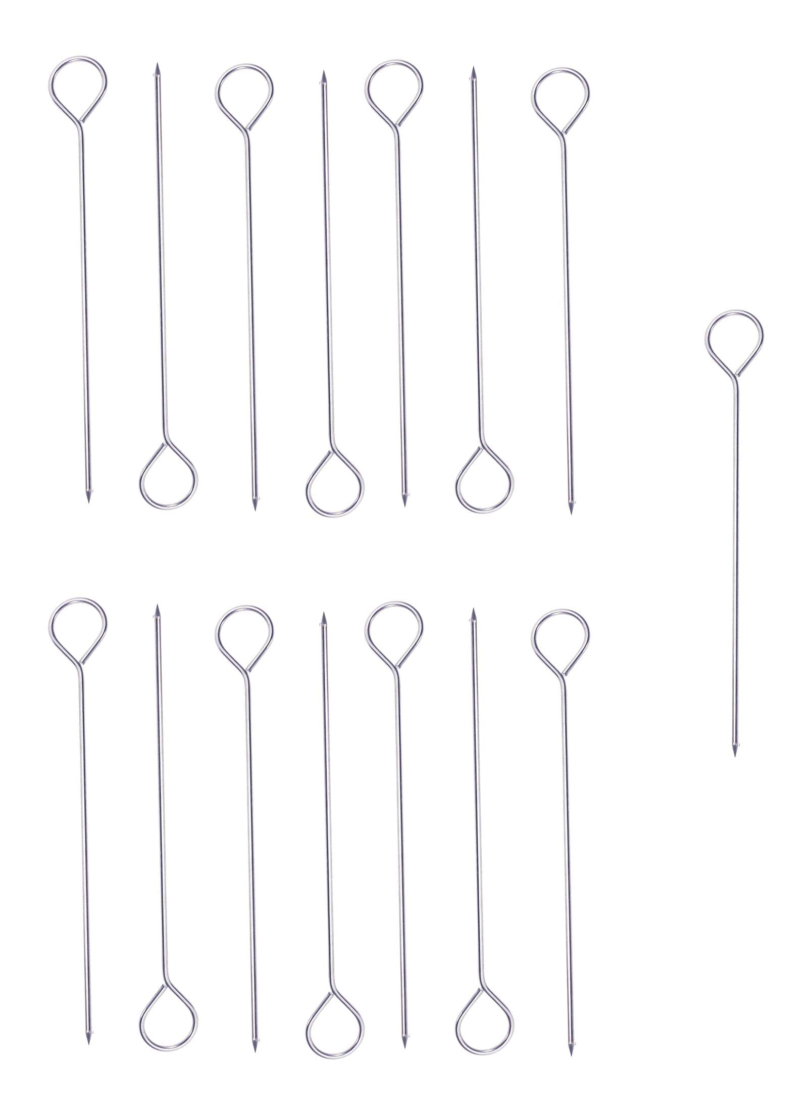 Ruwado 6-inch stainless steel turkey lacers close-up for grilling