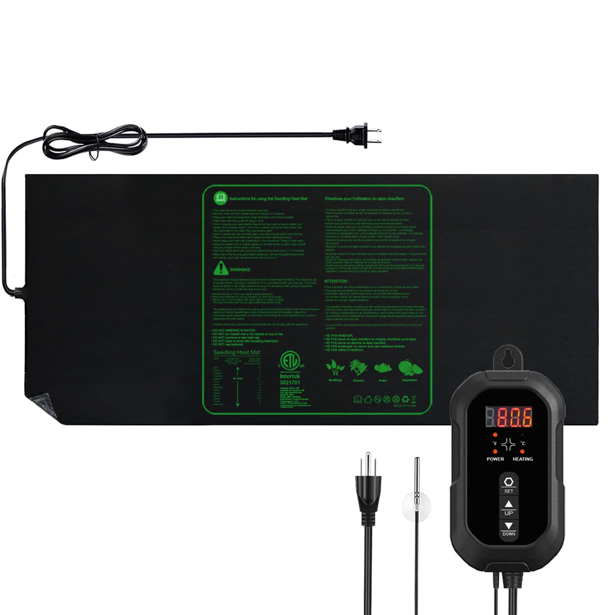 Ruyyi seedling heat mat with digital thermostat provides steady warmth for seedlings