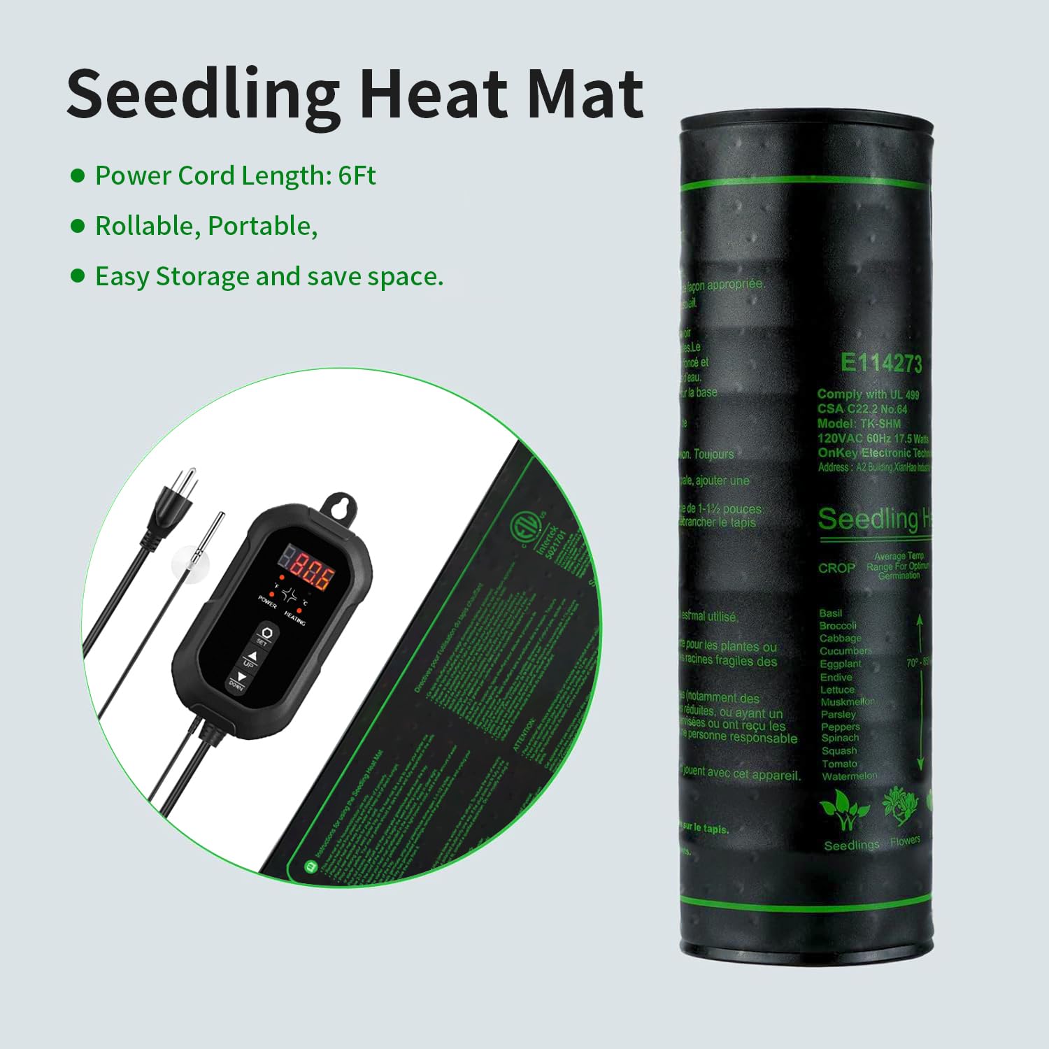 Ruyyi seedling heat mat indoor garden setup for germination and warmth.