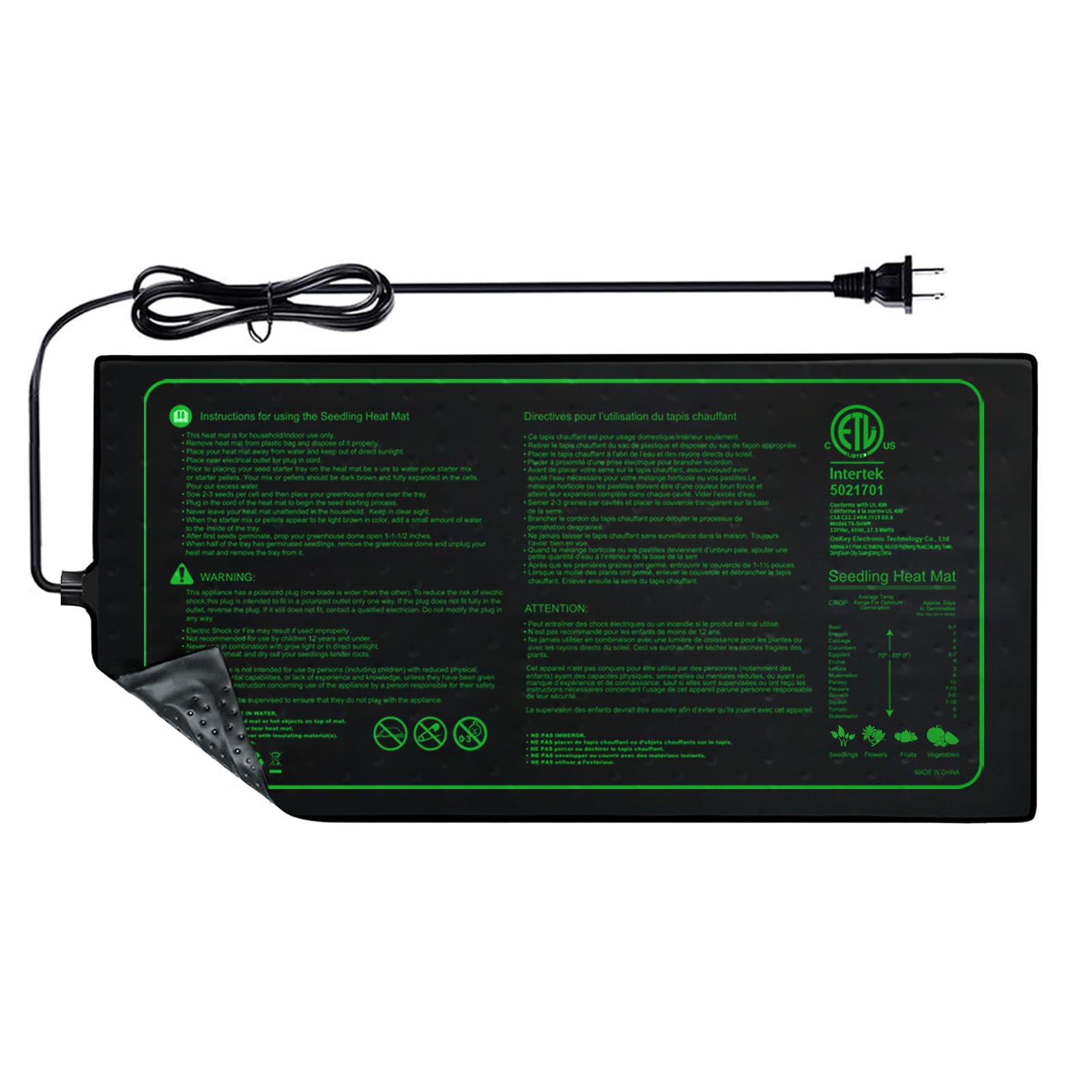 Ruyyi Upgrade 20x10 seedling heat mat provides steady warmth for healthy seedling germination.