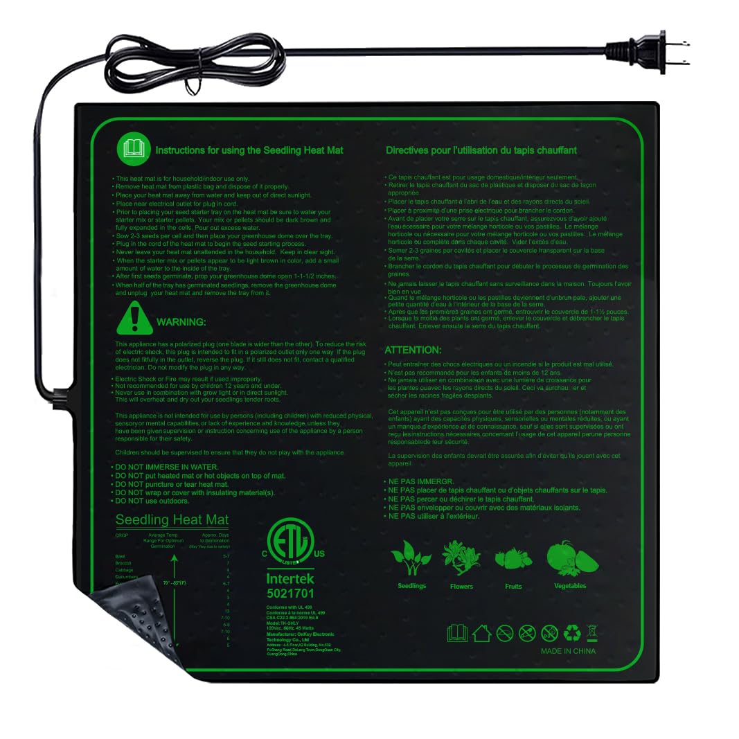 Ruyyi upgrade 20x20 heat mat warming seedling tray for even germination.