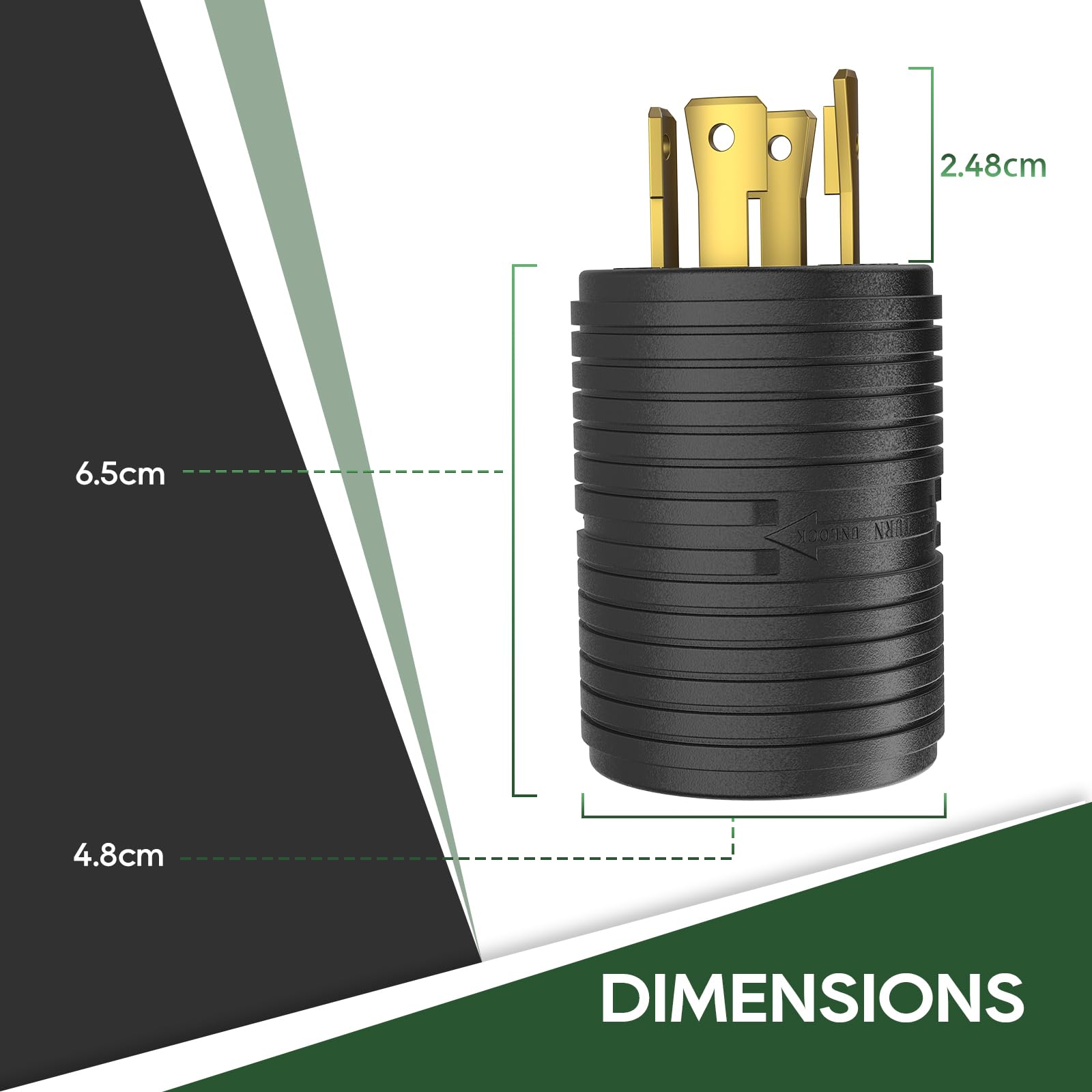 RVGUARD L14-30P to L5-30R adapter facilitating easy generator connections.