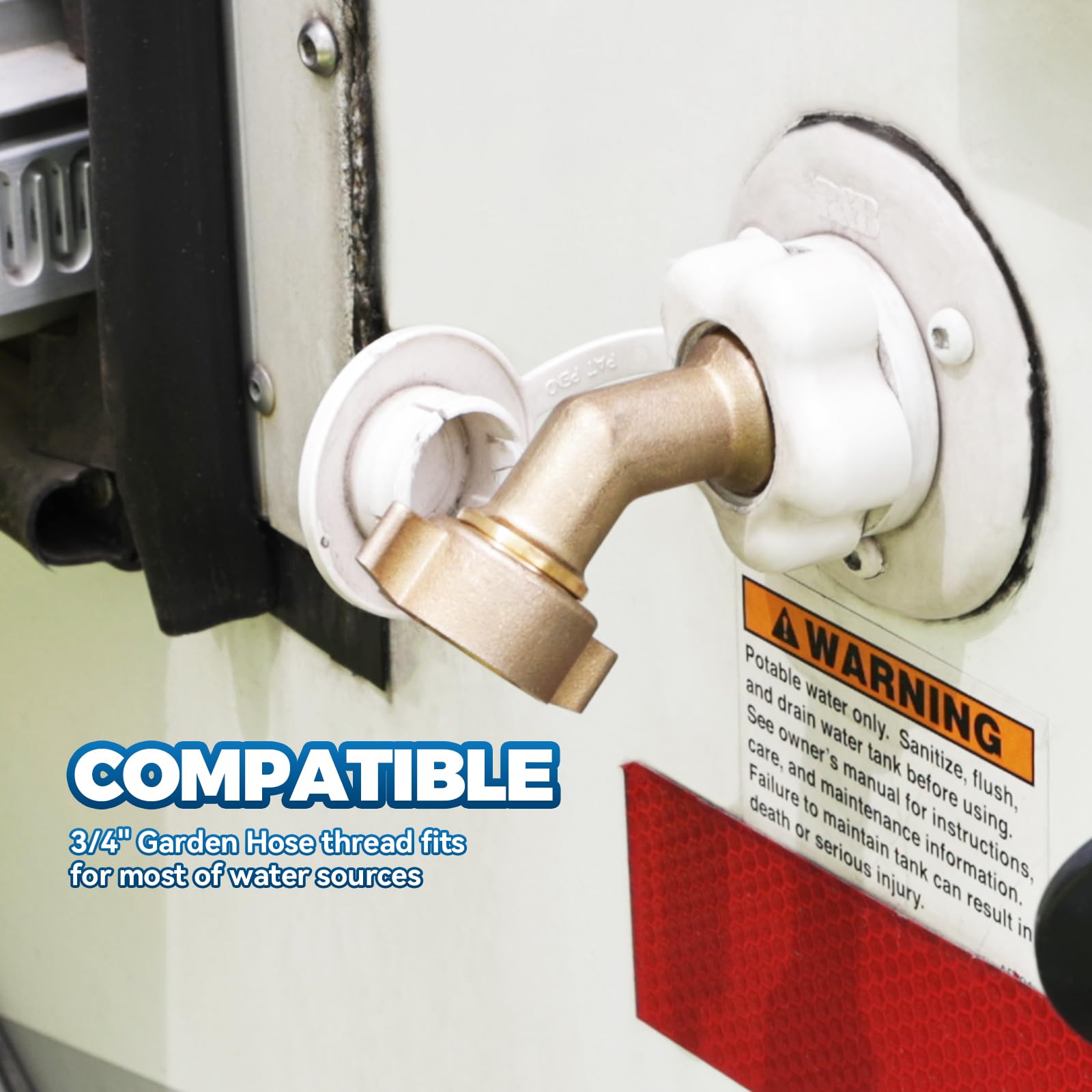 RVGUARD 3/4-inch garden hose thread compatibility for versatile use.