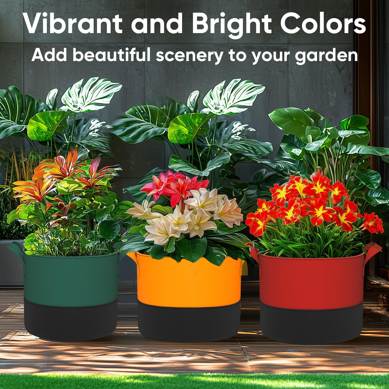 RVZHI colorful gardening bags for organizing crops and adding color to the garden.