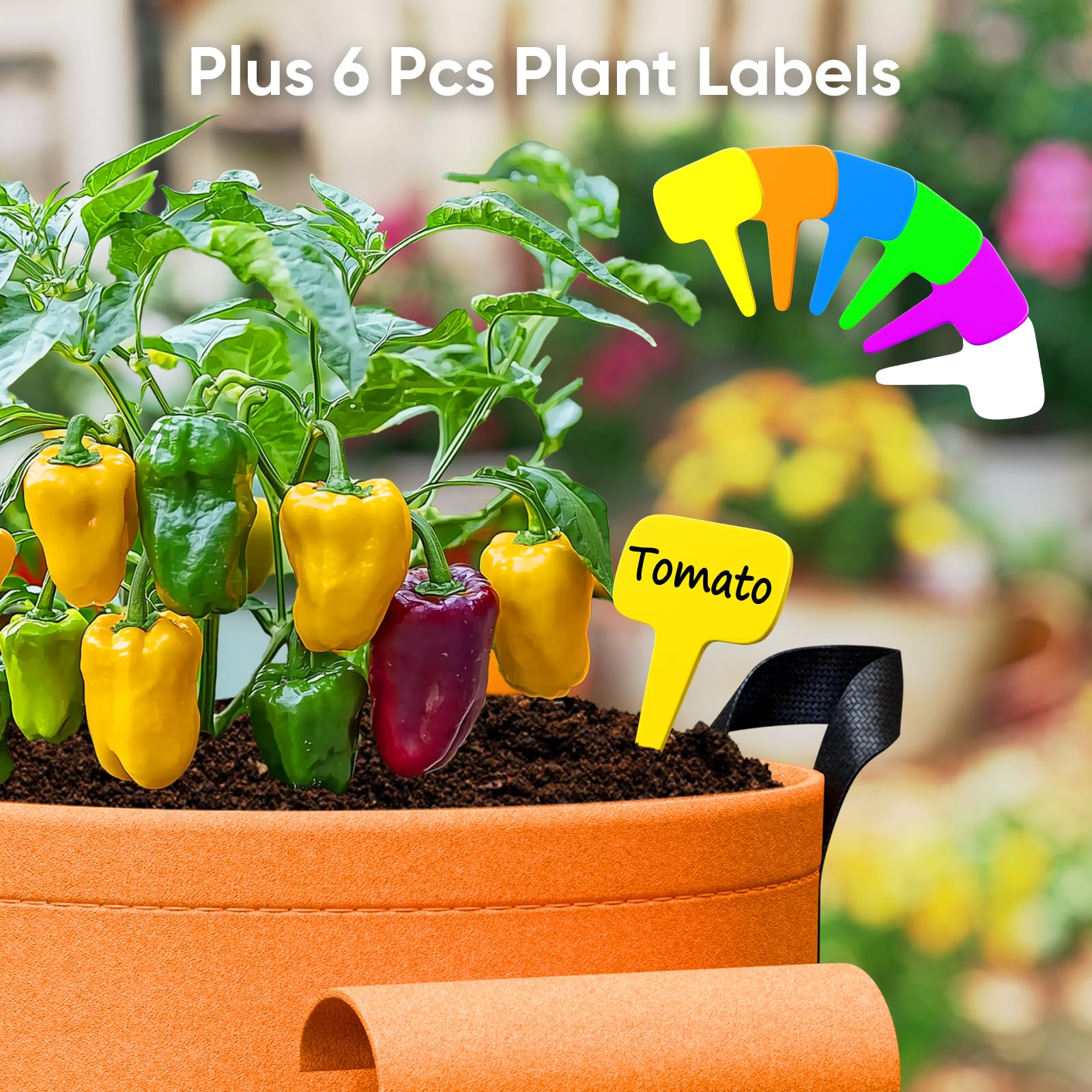 RVZHI colorful plant bags add decorative garden touch