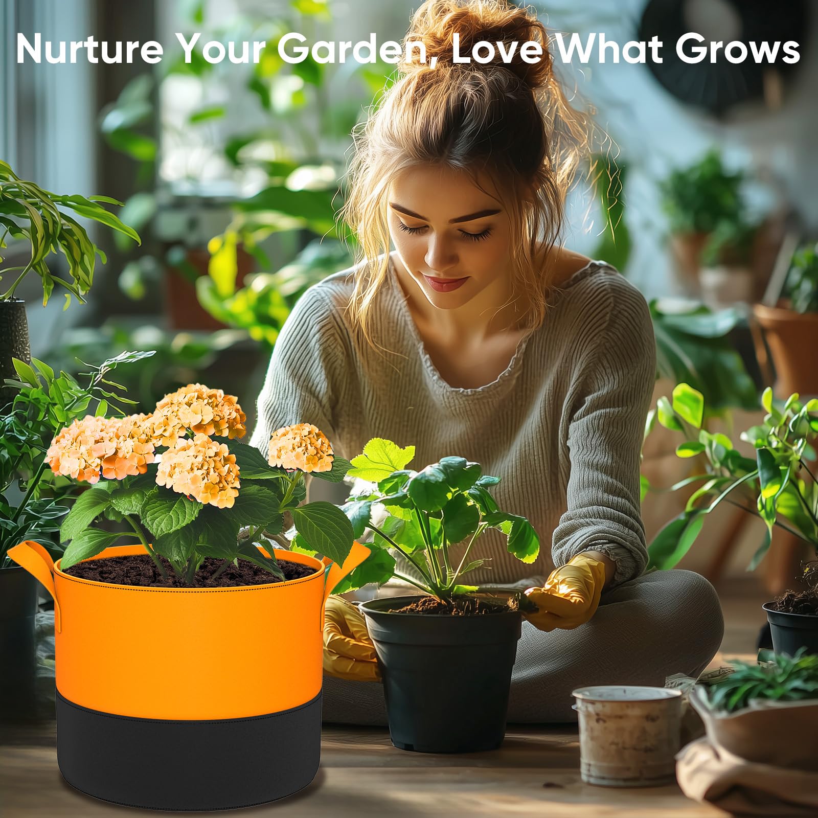 RVZHI durable grow bags with sturdy handles for seasonal use.