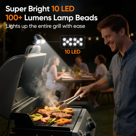 RVZHI grill light clamps easily to grill handles without tools