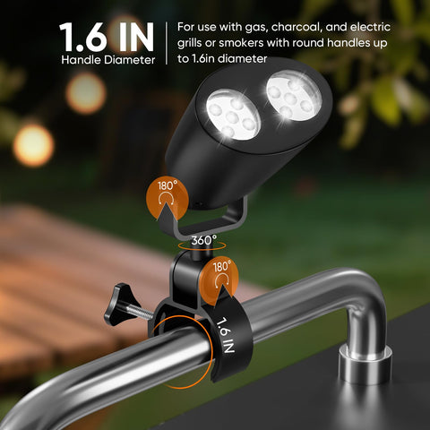 RVZHI grill light's nylon fiberglass housing stands up to outdoor grilling