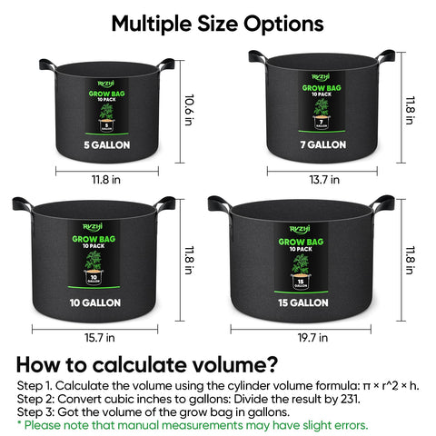 RVZHI grow bag close-up of reinforced handles and strong fabric